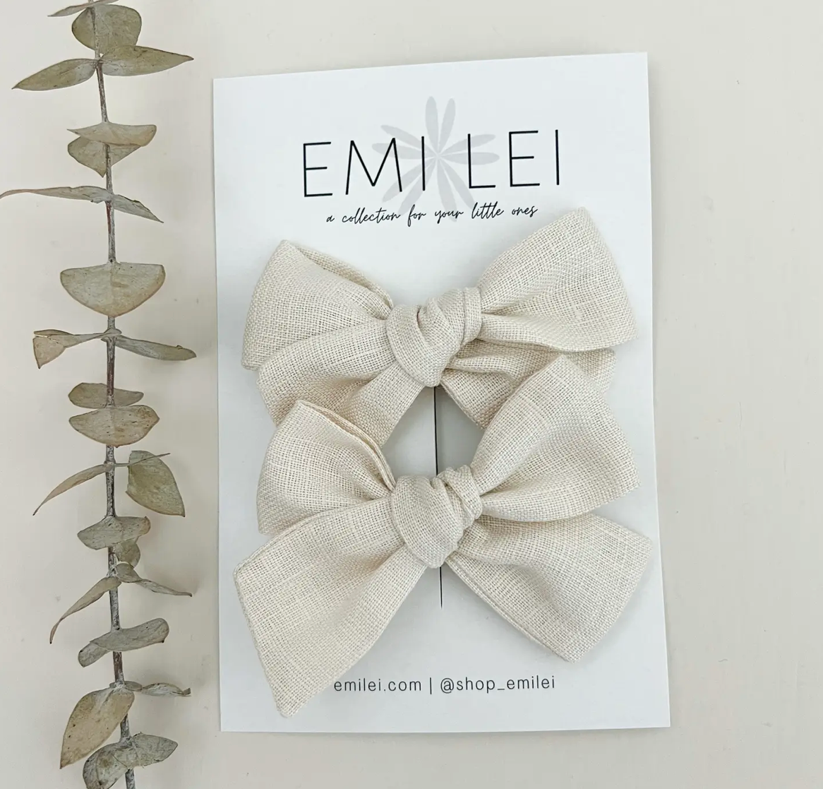 Pigtail Bow Set - Ivory