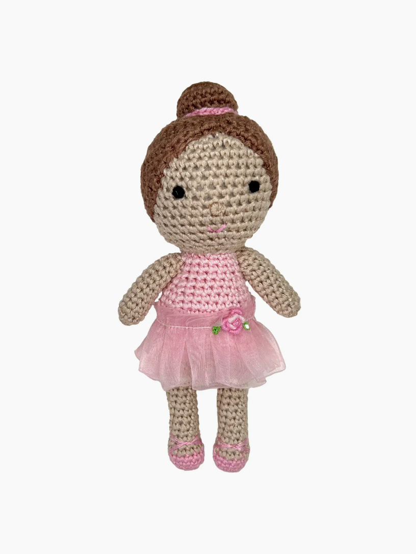 Crochet Ballerina Rattle - Pink