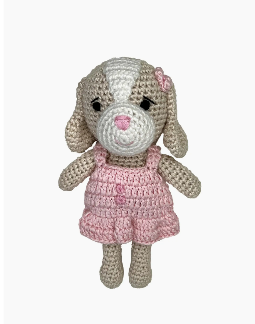 Crochet Dog Rattle - Pink