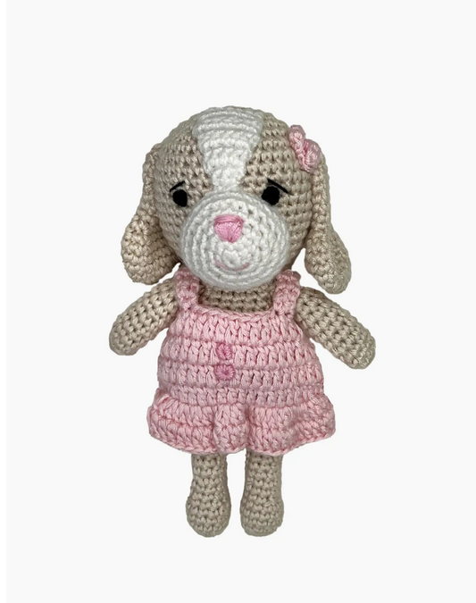 Crochet Dog Rattle - Pink