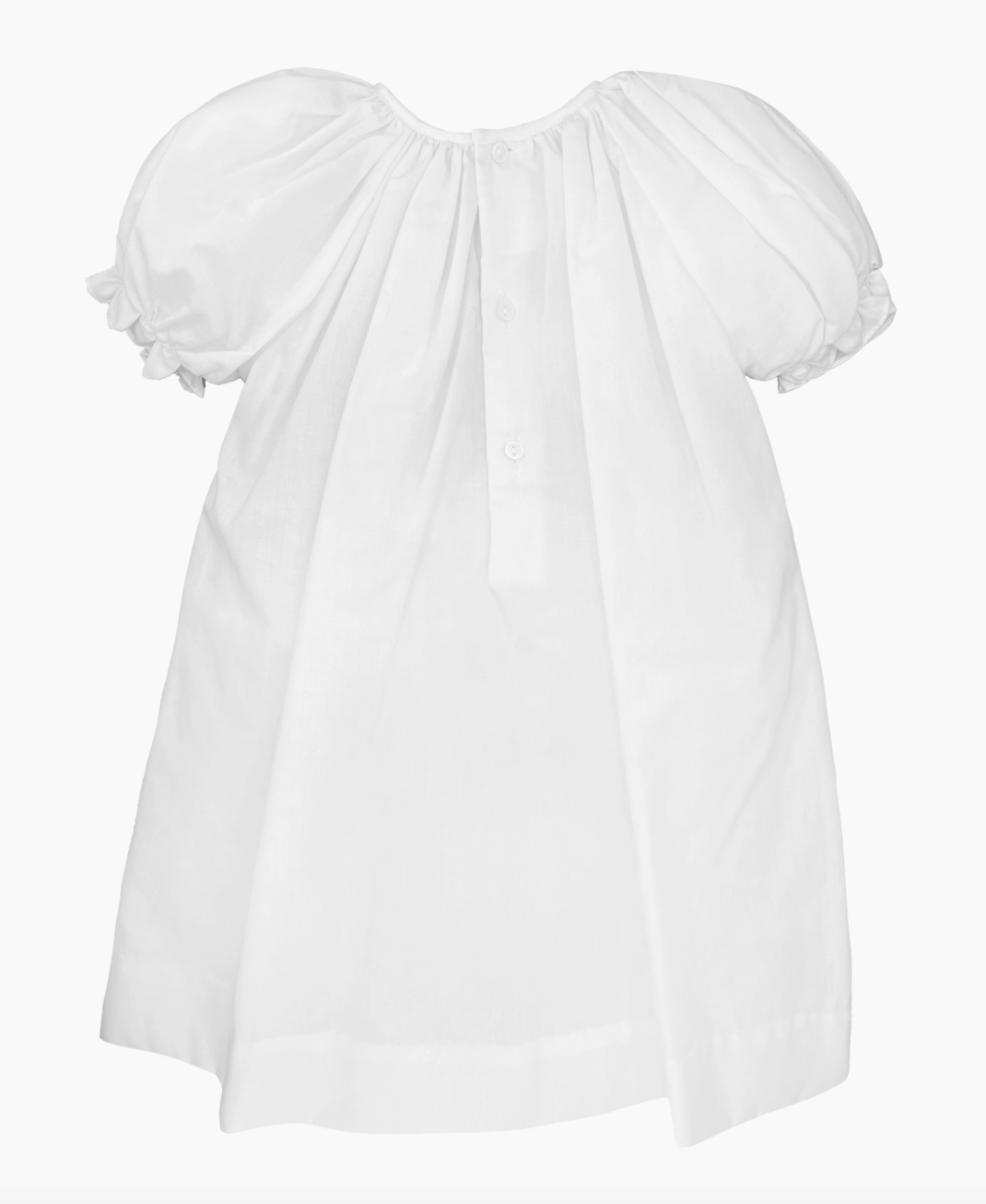 Day Gown with Embroidered Hem - White