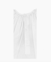 Day Gown with Embroidered Hem - White