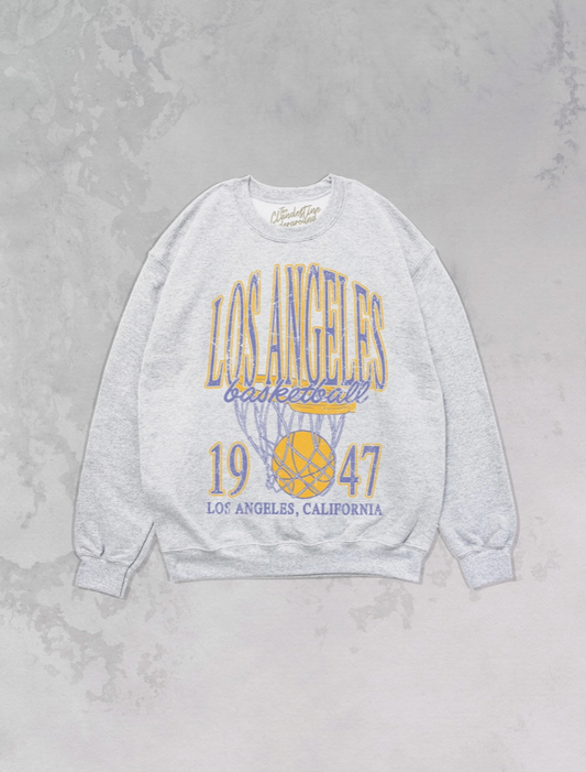 90's Vintage Los Angeles Basketball Oversized Sweatshirt