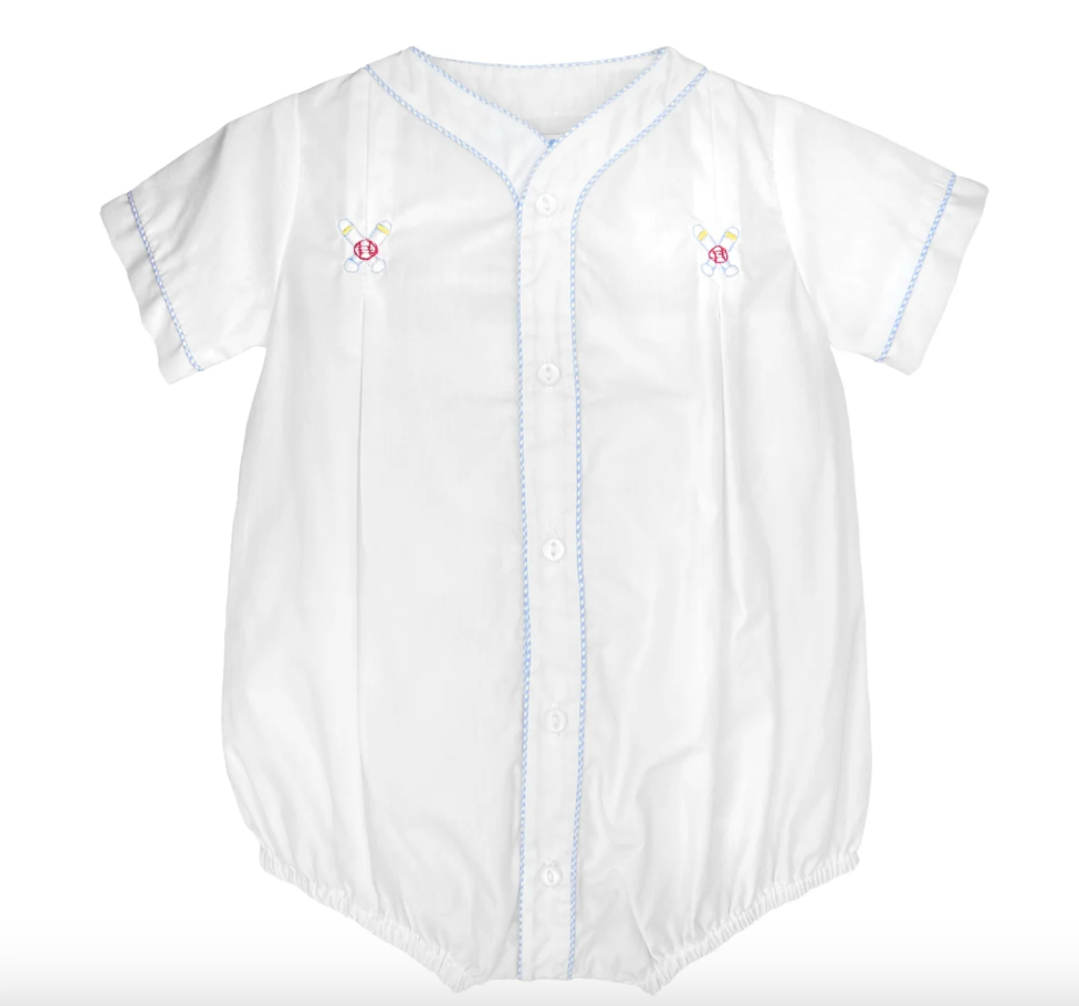 Baseball Embroidery Romper