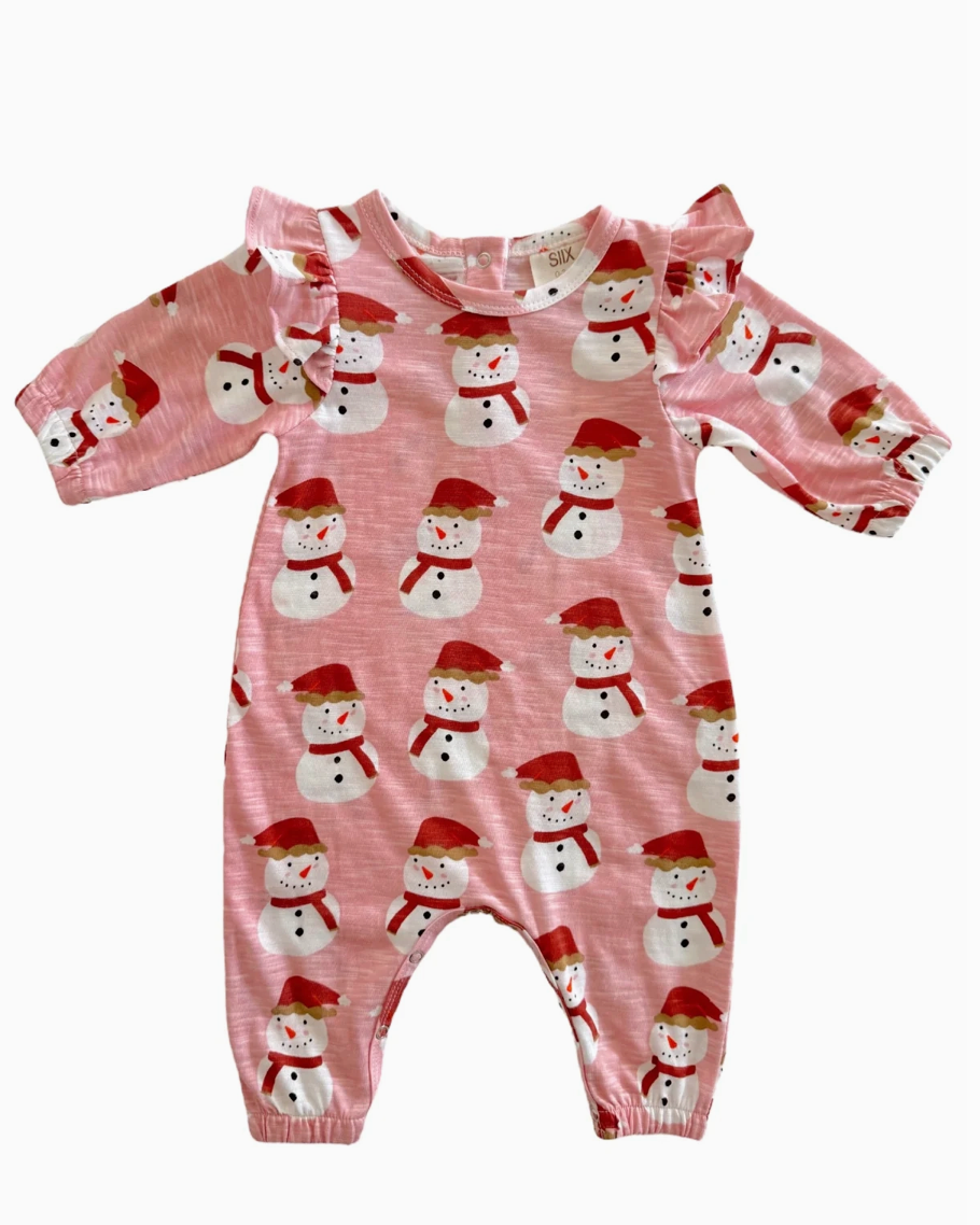 Pink Snowman Jumpsuit