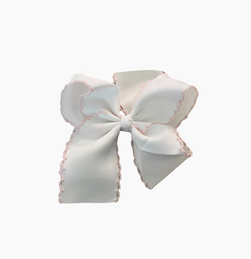 Hattison Bow - White/Pink Trim