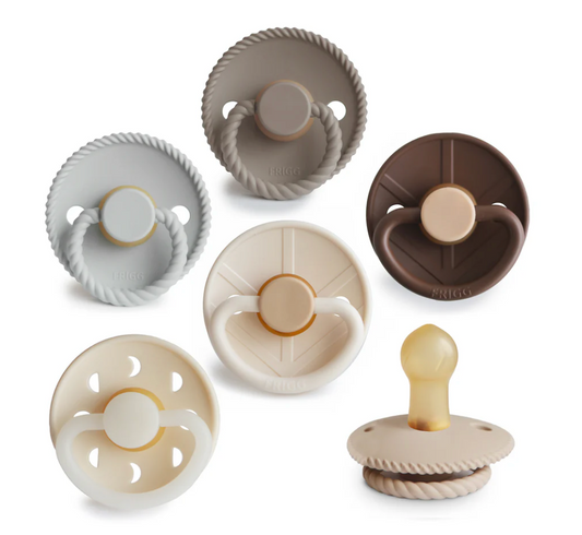 FRIGG Natural Rubber Pacifier 6 Pack - Earthy Wonder