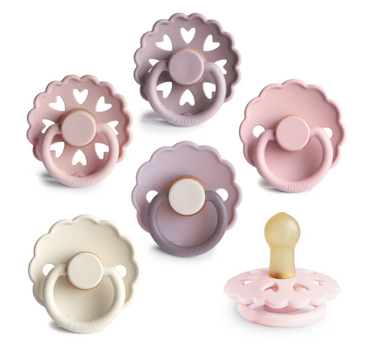 FRIGG Natural Rubber Pacifier 6 Pack - Blooming Love
