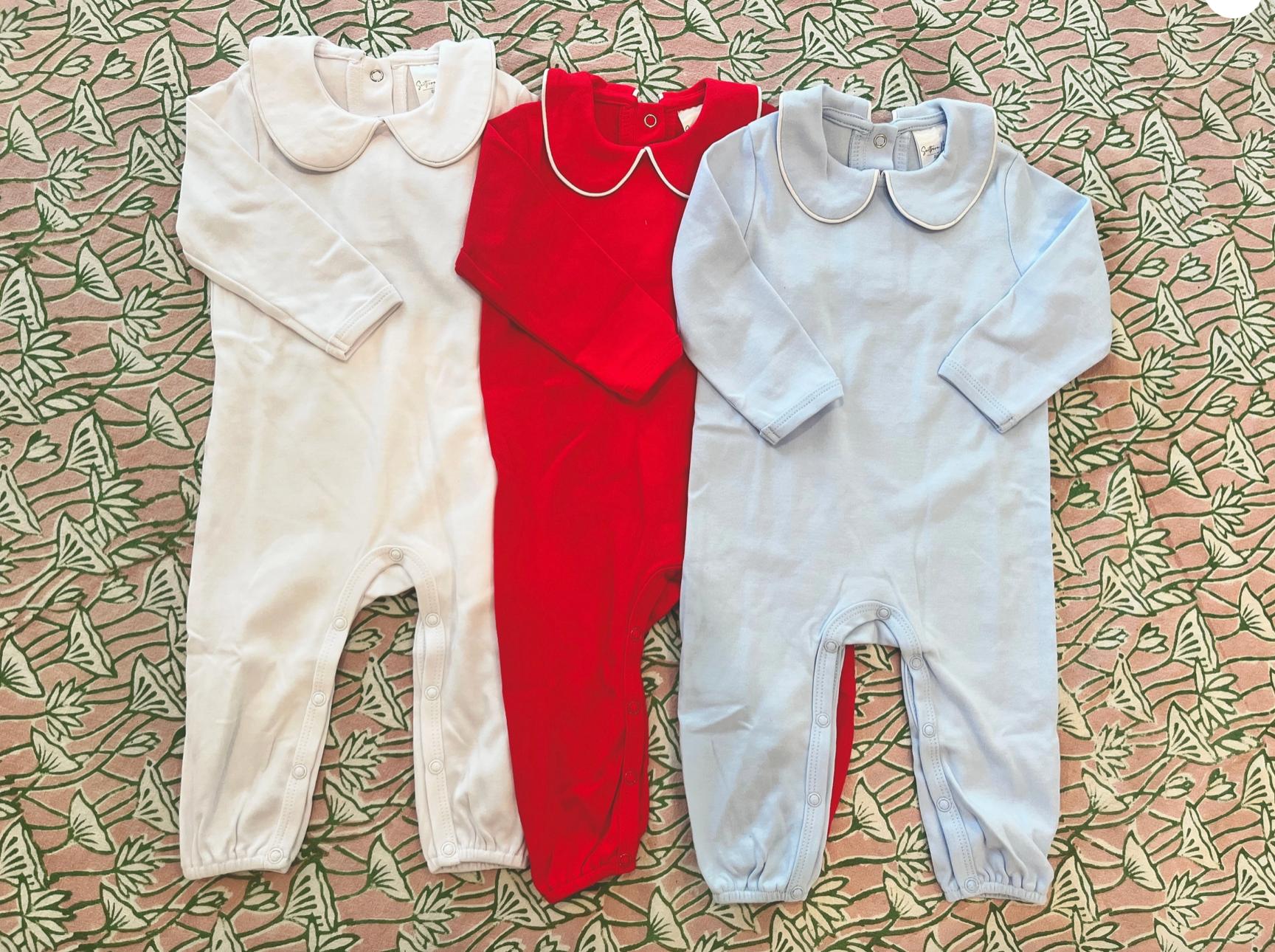 Collared Rompers with Piping