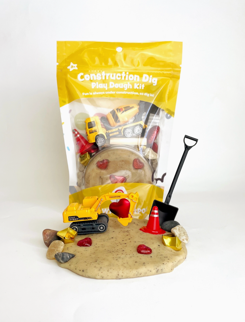 Valentines "I Dig You" Construction Play Dough Kit