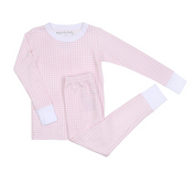 Mini Checks Long Pajamas - Pink