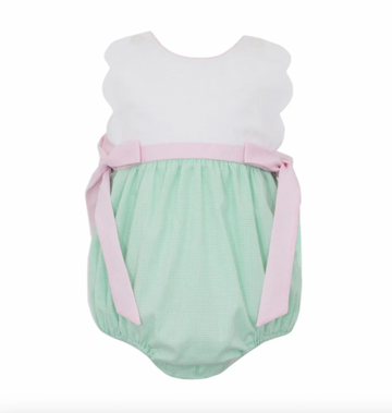 Green Gingham Scalloped Bubble