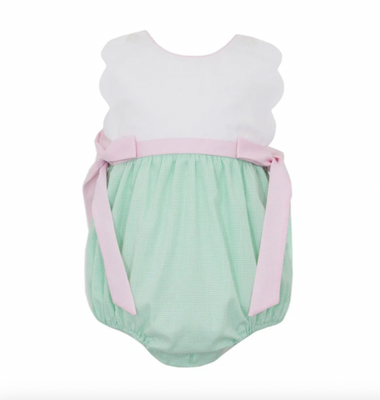 Green Gingham Scalloped Bubble
