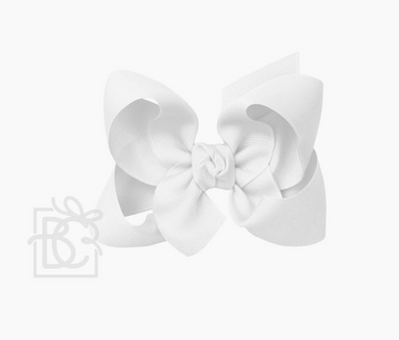 Signature Grosgrain Bow on Clip - White
