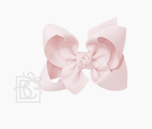 Signature Grosgrain Bow on Clip - Powder Pink