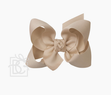 Signature Grosgrain Bow on Clip - Oatmeal