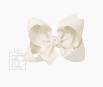 Signature Grosgrain Bow on Clip - Antique White