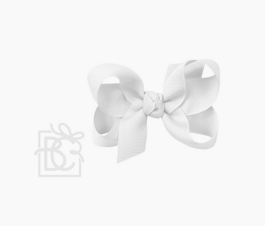 Signature Grosgrain Bow on Clip - White