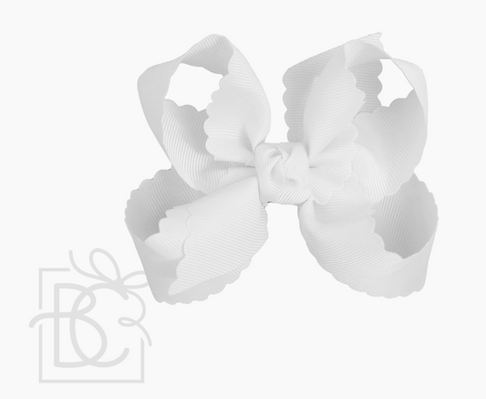 Scalloped Edge Bow - White