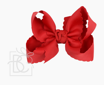 Scalloped Edge Bow - Red