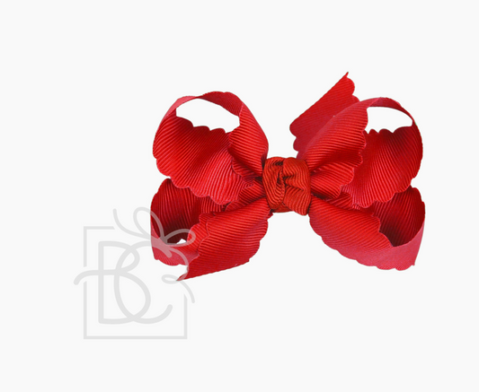Scalloped Edge Bow - Red