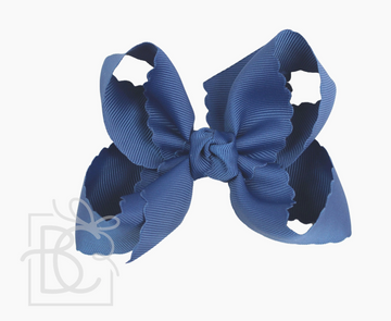 Scalloped Edge Bow - Navy