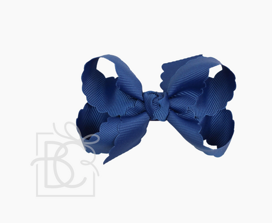 Scalloped Edge Bow - Navy