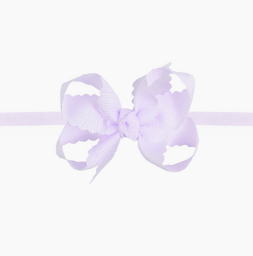 Scalloped Edge Bow Headband - Lavender