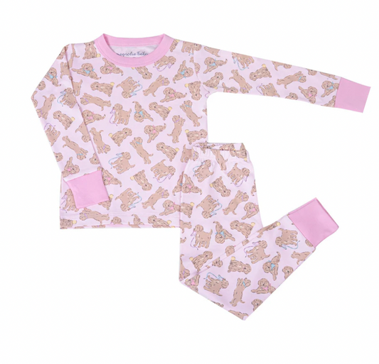 Golden Pup Pajamas - Pink