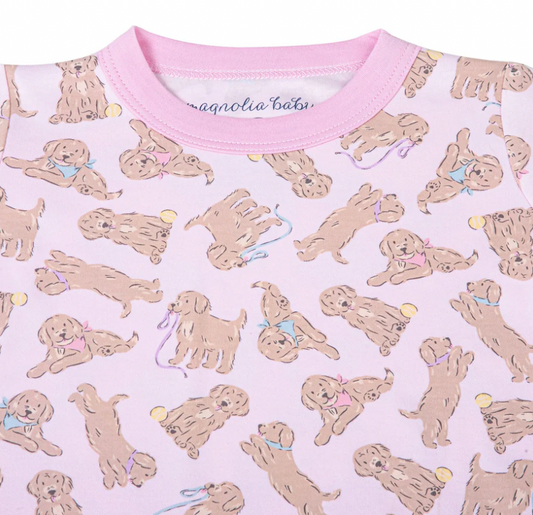Golden Pup Pajamas - Pink