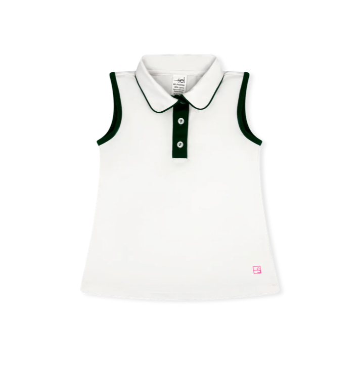 Gabby Tank - Pure Coconut/Augusta Green