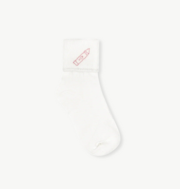 Fallon Fold Over Sock - Pink Crayon