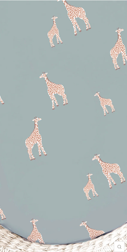 Changing Pad Cover - Blue Giraffe