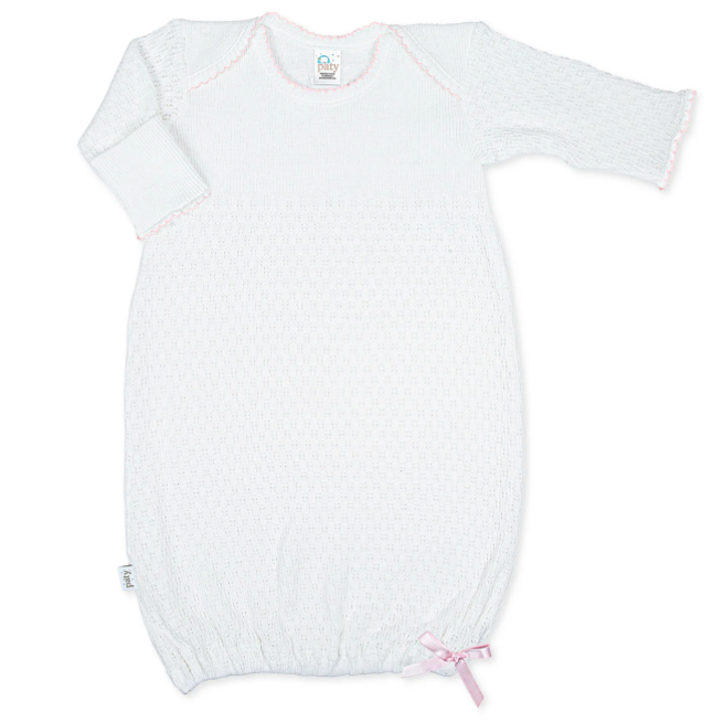 Overlap Shoulder Gown with Bow - Pink