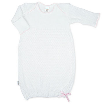 Overlap Shoulder Gown with Bow - Pink