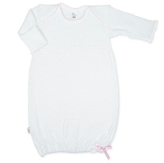 Overlap Shoulder Gown with Bow - Pink