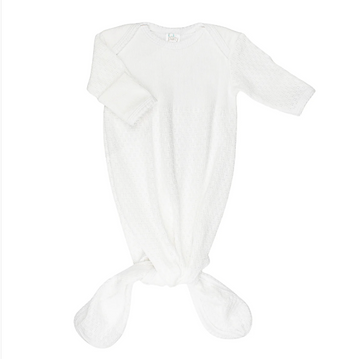 Knotted Overlap Shoulder Gown - White