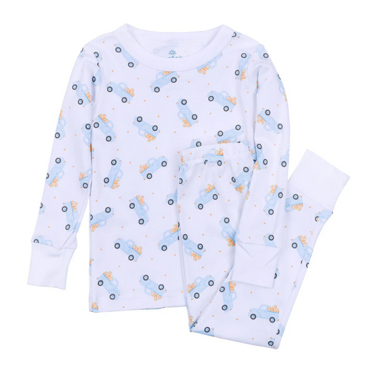 Pumpkin Patch Fun Long Pajamas - Blue
