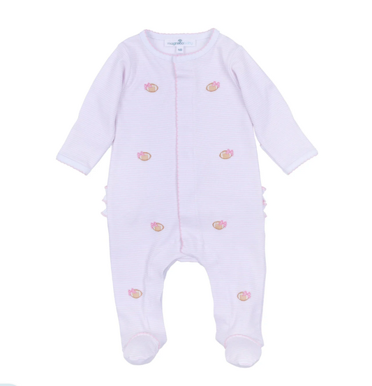 Touchdown Cutie Embroidered Footie - Pink