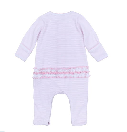 Touchdown Cutie Embroidered Footie - Pink