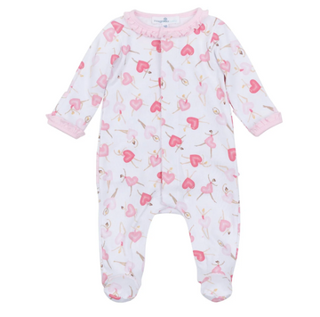 Dancing Hearts Ruffle Footie