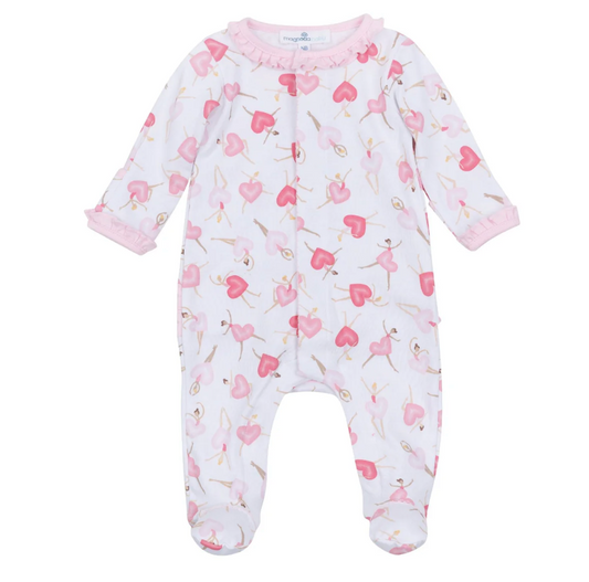 Dancing Hearts Ruffle Footie