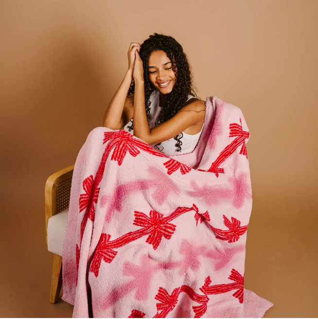 Luxe Blanket - Bows & Stripes