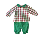 Diaper Pant Set - Red/Green Plaid