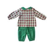 Diaper Pant Set - Red/Green Plaid