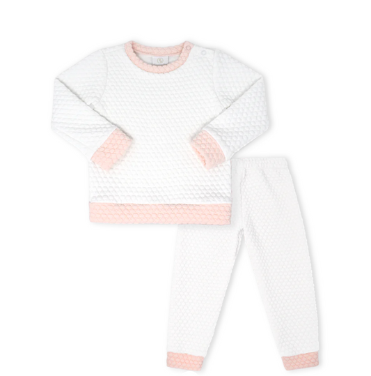 Quilted Sweatsuit - Worthington White/Princeton Pink