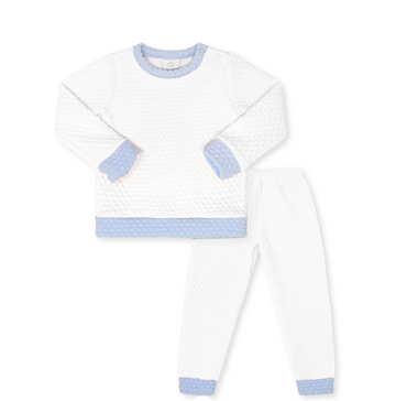 Quilted Sweatsuit - Worthington White/Windy Blue