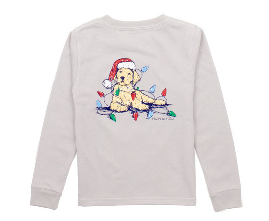 Santa Paws Tee - Ice Grey