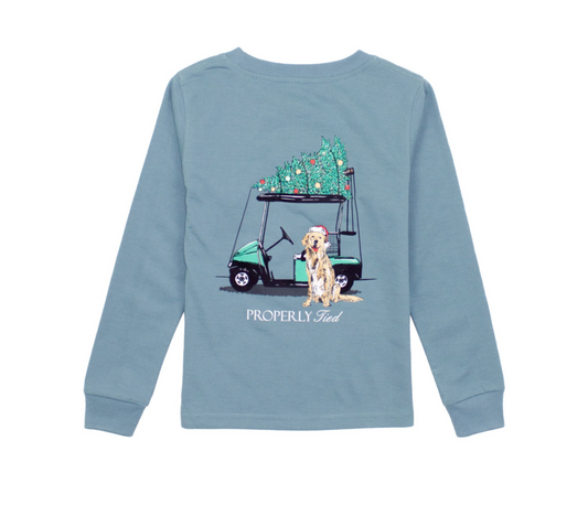 Santa's Caddy Tee - Steel Blue