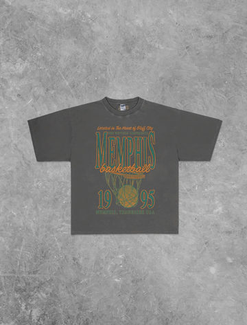90s Memphis Basketball Boxy Tee - Pepper